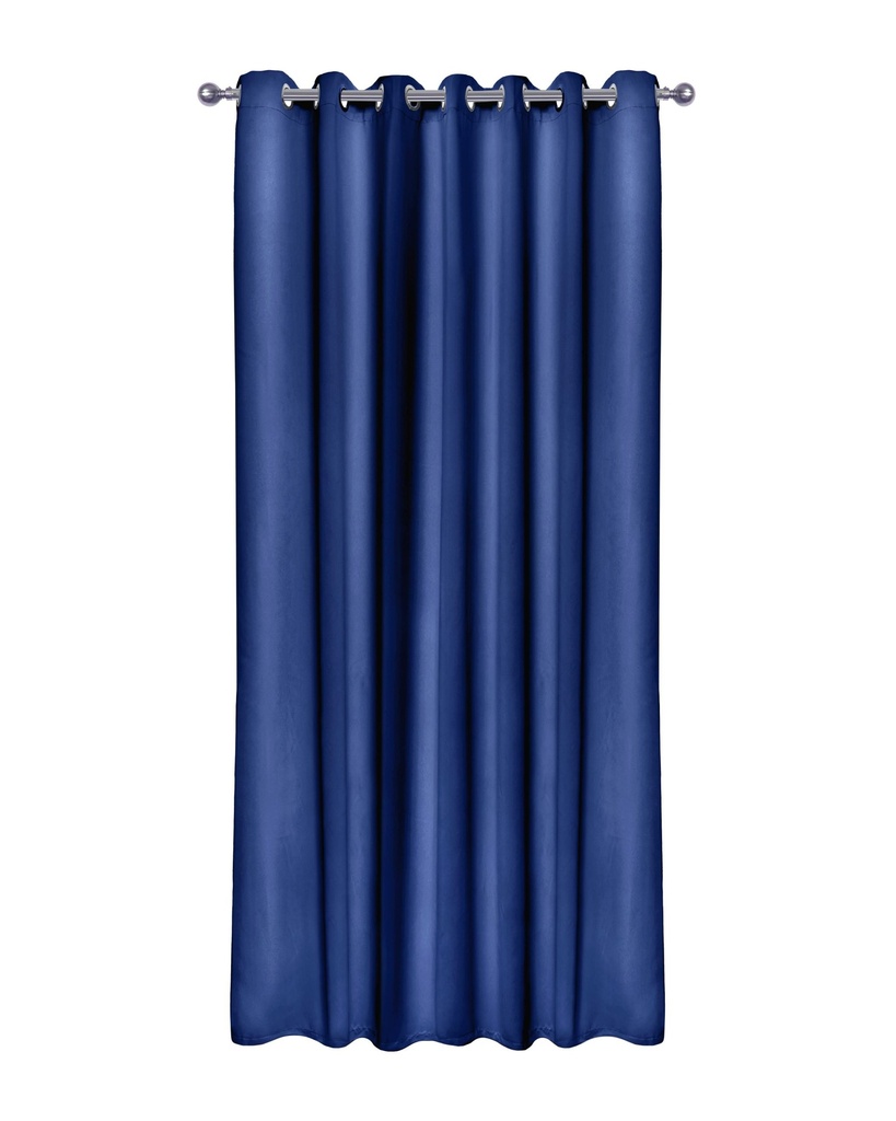 [ECALI4684NVY] Essential Blackout Collection - Woven Thermal Blackout Eyelet Door Curtain in Navy Blue (Width 46" x 84"Drop (137x213cm))