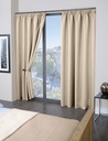 Essential Blackout Collection - Woven Thermal Blackout Pencil Pleat Curtains in Natural