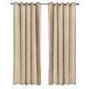 Essential Blackout Collection - Woven Thermal Blackout Eyelet Curtains in Latte
