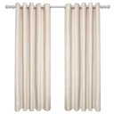 Wave Collection - Woven Jacquard Lined Eyelet Curtains in Cream