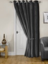 Deco- Embossed Velvet Woven Thermal Door Curtain in Black