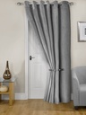 Deco- Embossed Velvet Woven Thermal Door Curtain in Silver