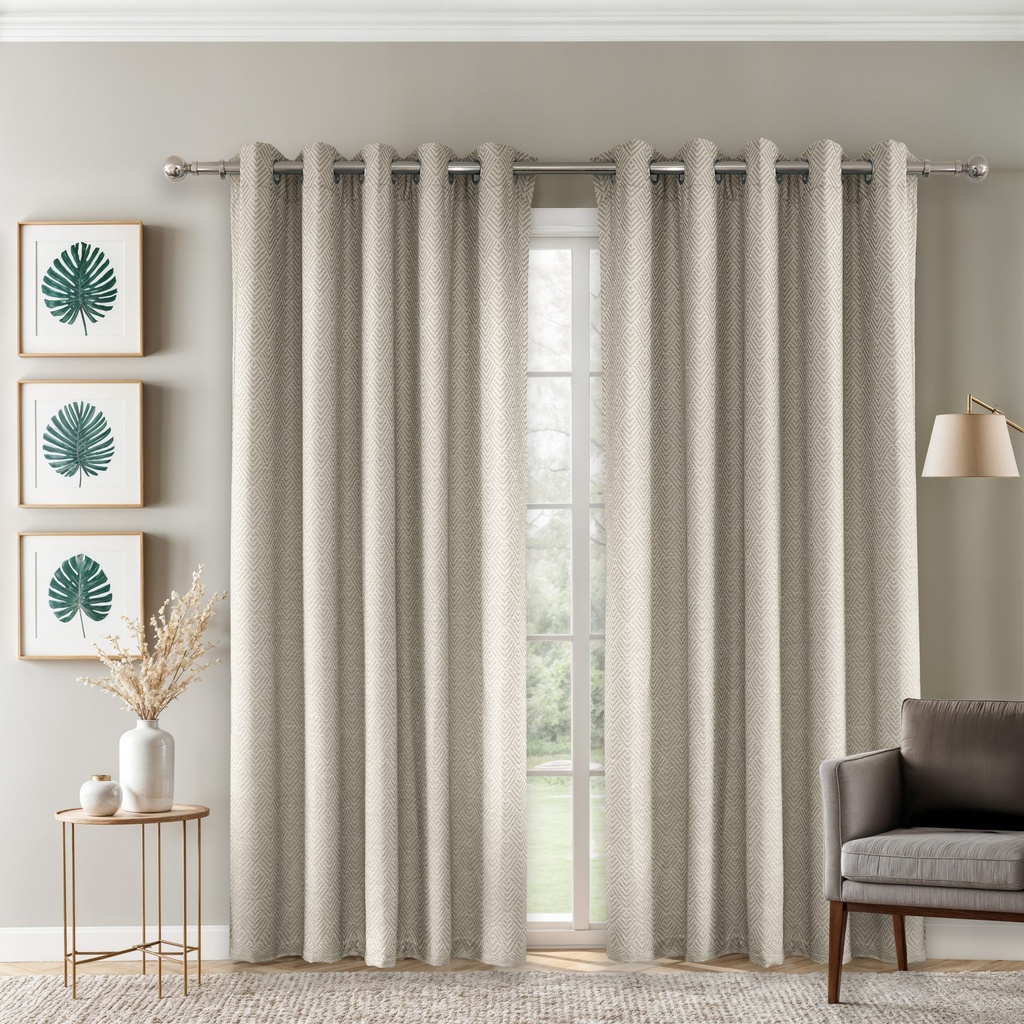 Amaranth Collection - Ultra Blackout Eyelet Curtains in Stone