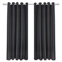 Wave Collection - Woven Jacquard Lined Eyelet Curtains in Black