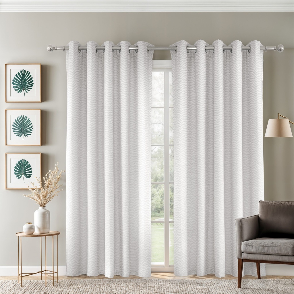 [SOR4654WHT] Amaranth Collection - Ultra Blackout Eyelet Curtains in White (W 46 x Drop 54" (116 x 137cm))