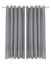 Wave Collection - Woven Jacquard Lined Eyelet Curtains in Charcoal
