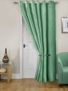 Deco- Embossed Velvet Woven Thermal Door Curtain in Green