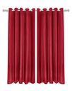 Wave Collection - Woven Jacquard Lined Eyelet Curtains in Cranberry