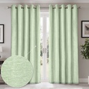 Foxglove Collection - Ultra Blackout & Thermal Chenille Eyelet Curtains in Sage Green