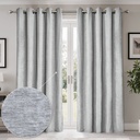 Foxglove Collection - Ultra Blackout & Thermal Chenille Eyelet Curtains in Grey