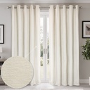 Foxglove Collection - Ultra Blackout & Thermal Chenille Eyelet Curtains in Ivory