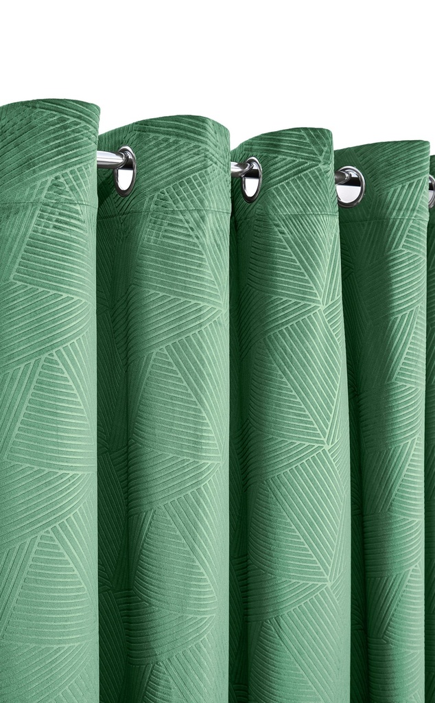 [MIDV4654EMG] Deco Collection - Embossed Velvet Woven Thermal Blackout Eyelet Curtains in Green (Width 46 x Drop 54" (116 x 137cm))