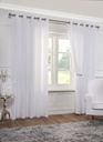 Rhodes - Lined Eyelet Voile Curtain Pair in White