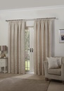 Cavendish Collection - Lined Pencil Pleat Jacquard Curtains in Cream