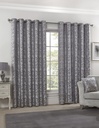 Harrow - Lined Eyelet Jacquard Curtains in Silver