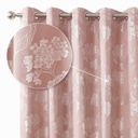 English Garden - Lined Eyelet Jacquard Curtains in Blush Pink