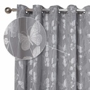 Meadows Collection - Lined Eyelet Jacquard Curtains in Silver