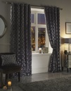 Ophelia Collection - Rippled Velvet Lined Eyelet Curtains in Silver
