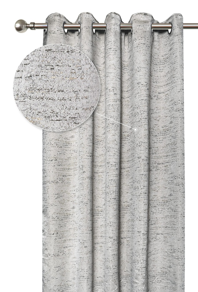[ROW4654GREY] Wisteria Collection - Lined Eyelet Curtains in Grey (W 46 x Drop 54" (116 x 137cm))