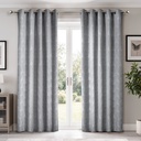 Siena Curtain Collection - Light Filtering Unlined Eyelet Jacquard, Silver Grey