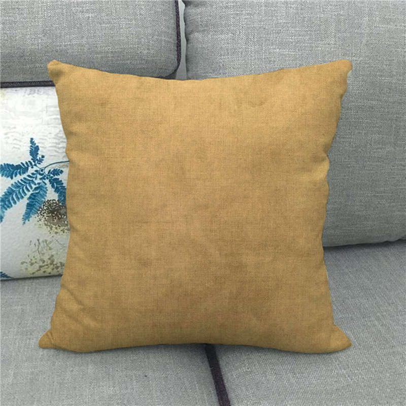 [EVFV37RX2NN] Plain Linen Cushion Cover - 45 × 45 cm (45x45cm;Colour:Turmeric)