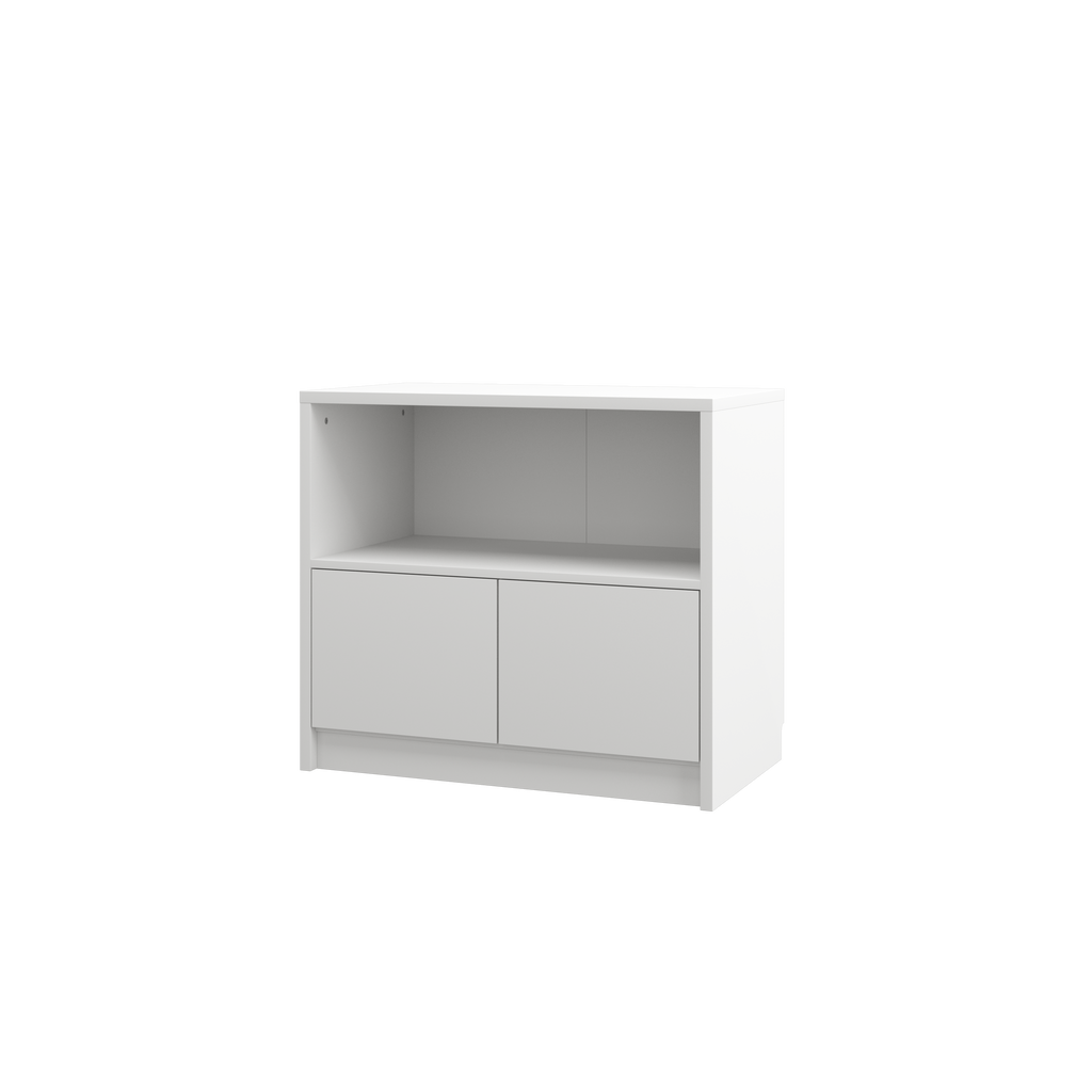 [GS-K-2D-WM] Genius Chest of Drawers with 2 Doors - White Matte