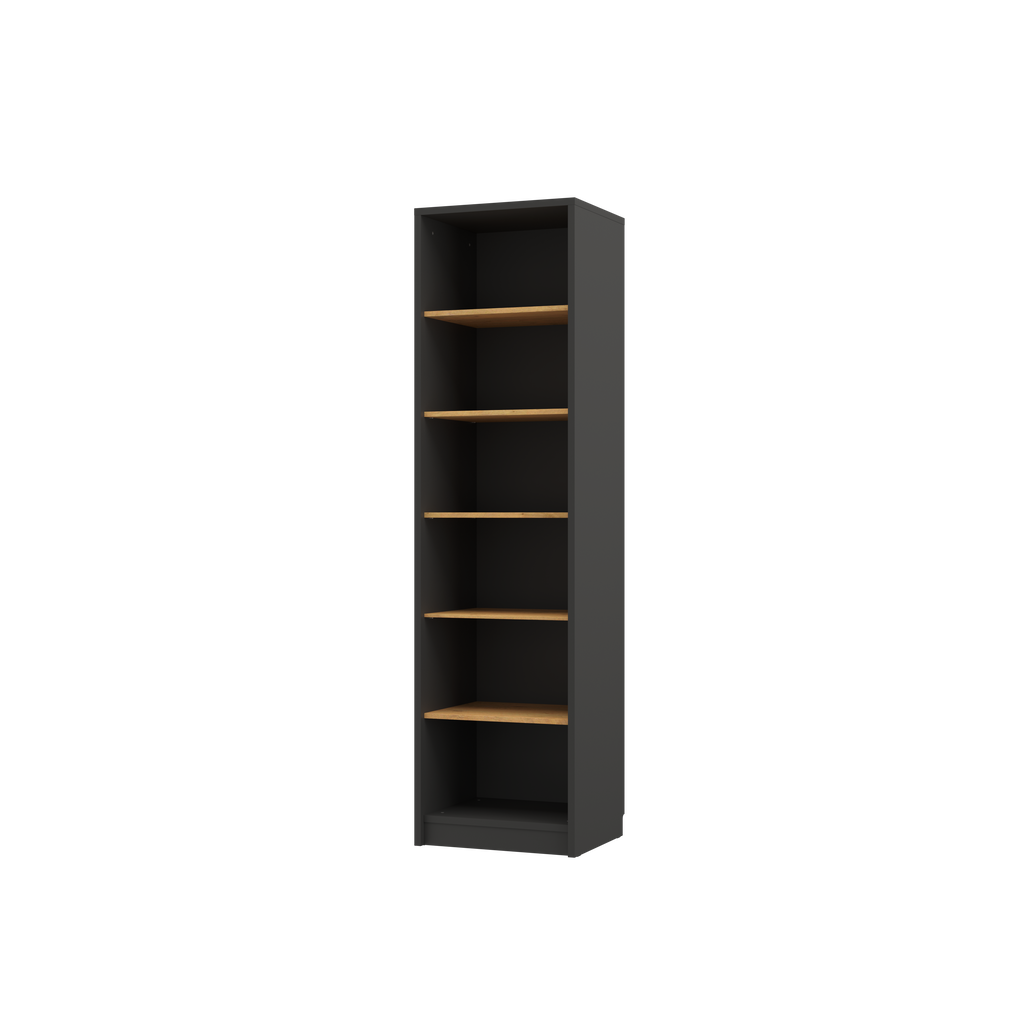 [GS-RP-BL] Genius Open Shelving Unit with Shelves - Black and Lancelot Oak