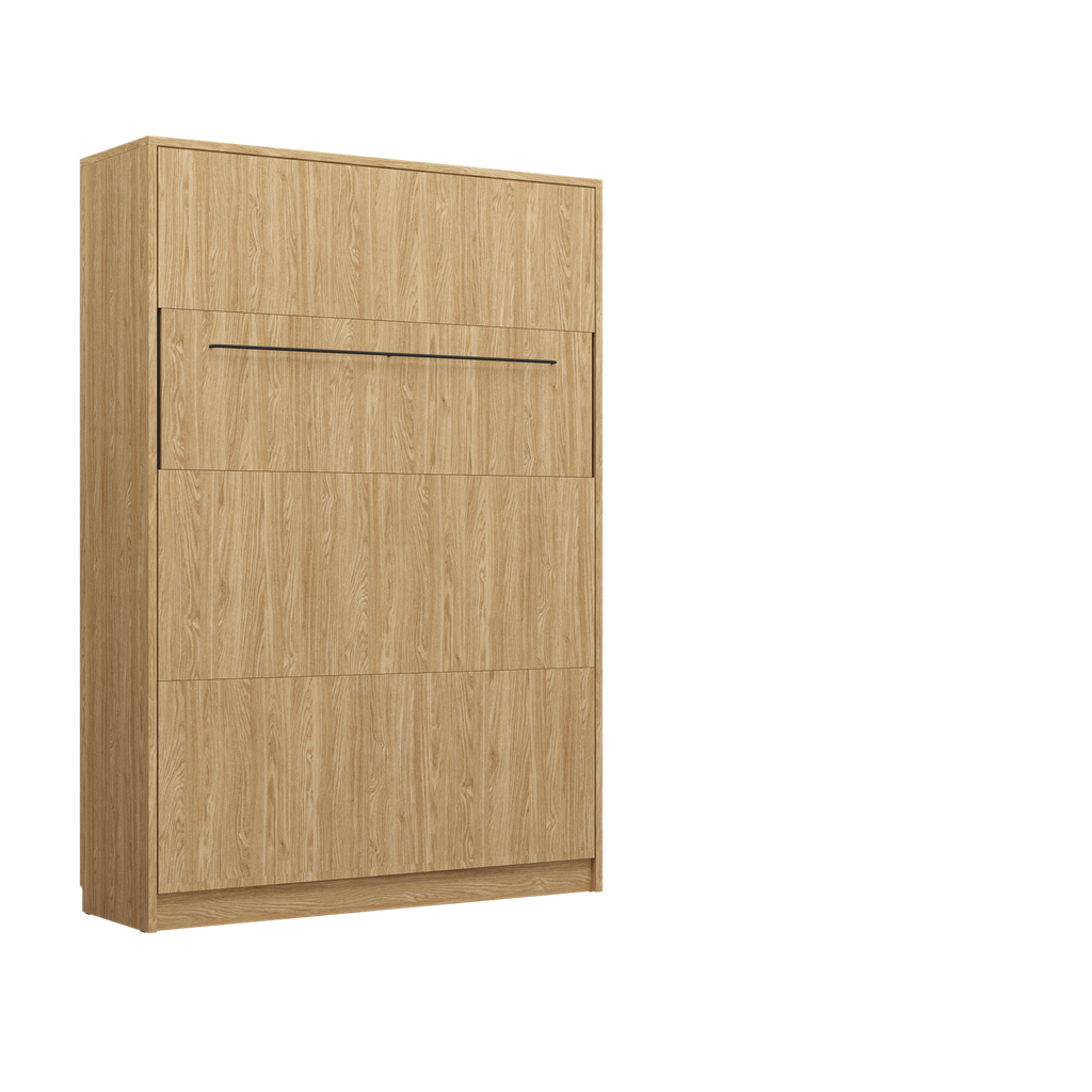 [HFP-GC-160-OILEDOAK-C1-P5] GENIUS COMFORT Murphy Bed 160 x 200 cm - Oiled Oak - Light Grey