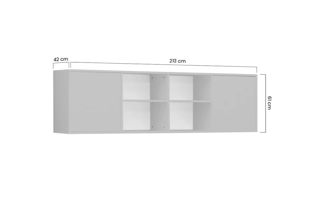 [HFP-PF-OVH-49887622889814] Extension for a Horizontal Basic Unit Murphy Bed with Open Shelves - White Matte