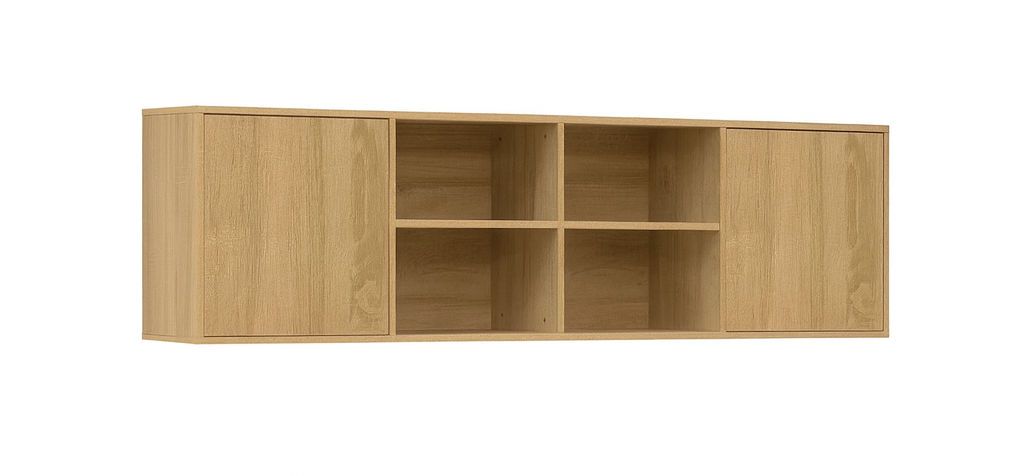 [HFP-PF-OVH-49887622988118] Extension for a Horizontal Basic Unit Murphy Bed with Open Shelves - Oiled Oak