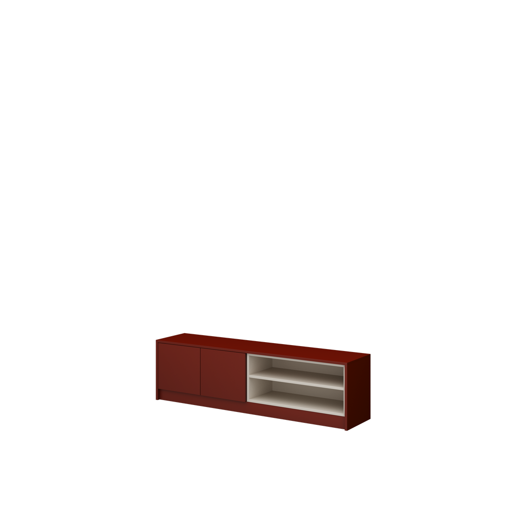 [GS-RTV-4] Genius TV Unit – Two-Tone Finish, 160 cm - Red / Cashmere