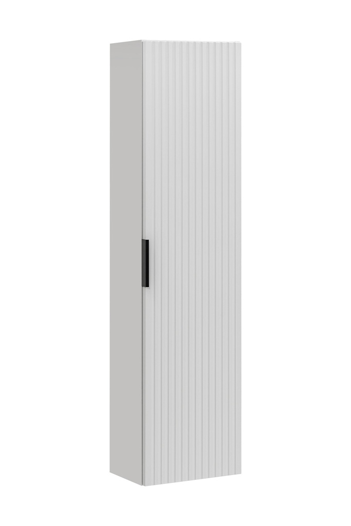 [HFP-PF-54822918717782] Adel White Tall Cabinet 1 Door – Matt White, 35x25x140 cm - Silver