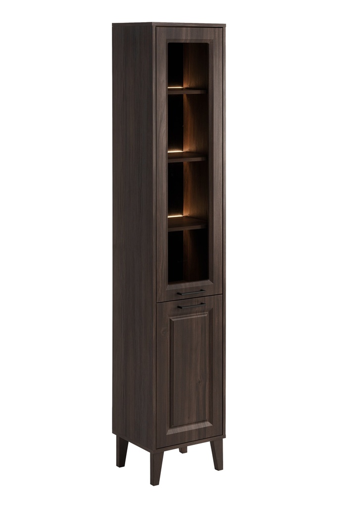 [HFP-PF-54805111603542] Dorothy Ristretto Tall Cabinet 2 Doors – Ristretto Oak, 40x35x205 cm