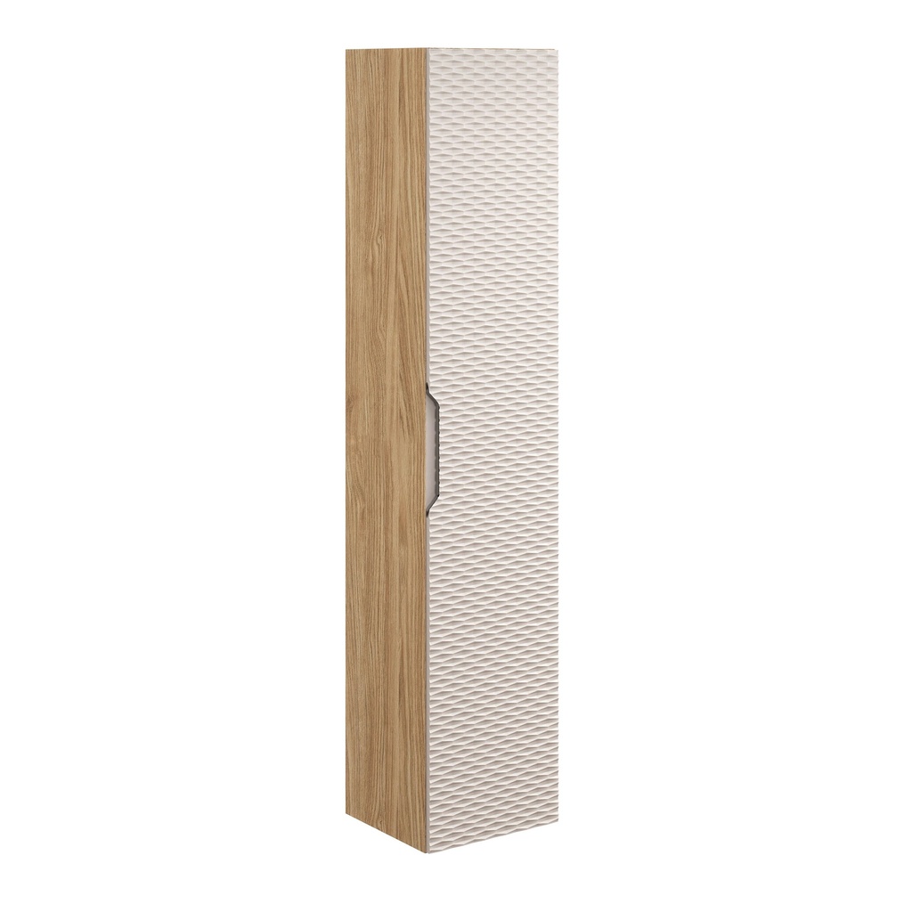 [HFP-PF-54917741052246] Ocean Tall Cabinet 1 Door – Oiled Oak / Beige, 35 cm