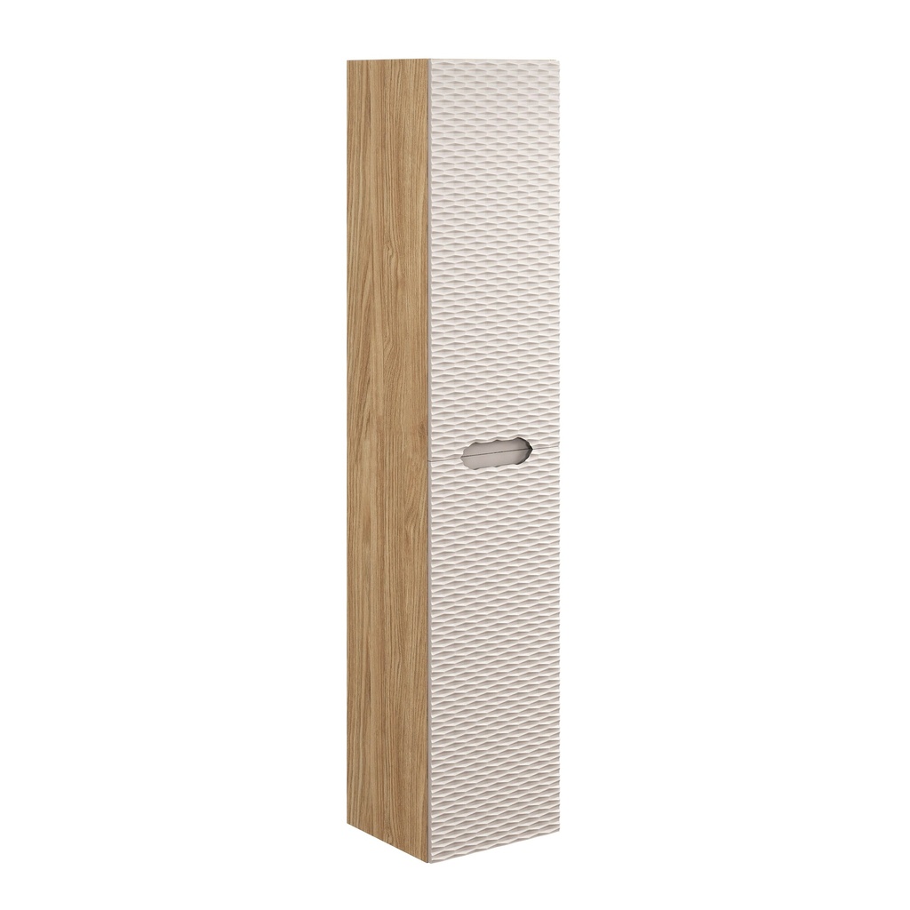 [HFP-PF-54917867241814] Ocean Tall Cabinet 2 Doors – Oiled Oak / Beige, 35 cm