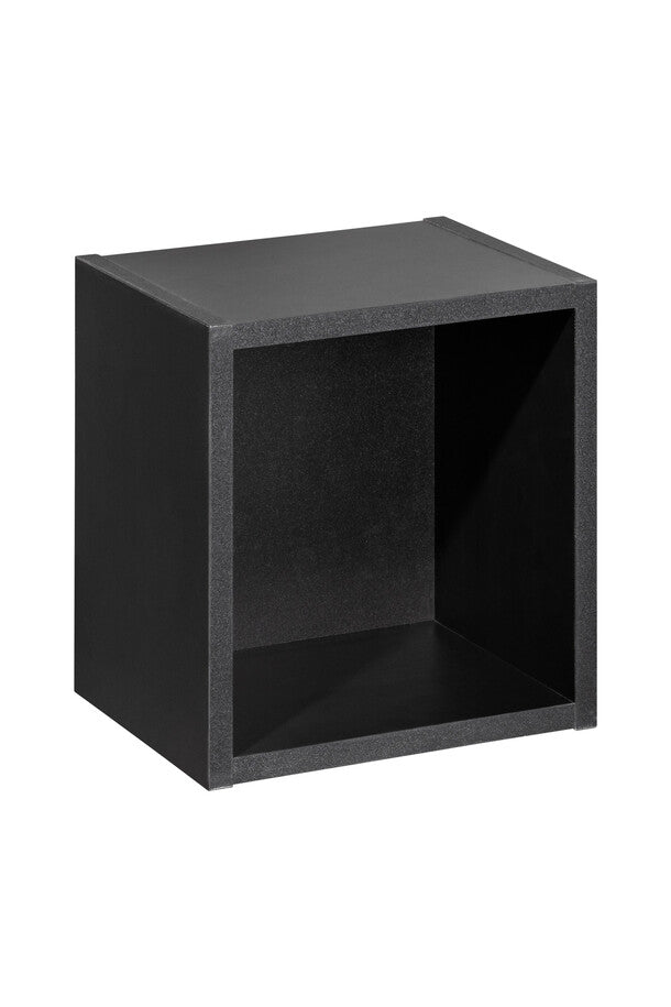 [HFP-PF-54868053688662] Nova Black Qubik Open Wall Shelf – Black Matt, 27 cm