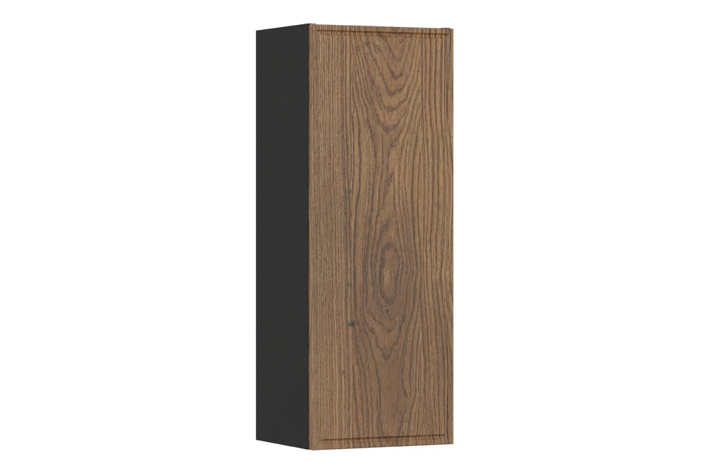 [HFP-PF-54804356923734] Talia Casella Wall Cabinet 1 Door – Matt Black, Casella Oak, 30x18.5x80 cm