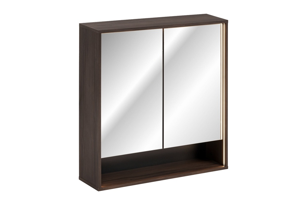 [HFP-PF-54805333180758] Dorothy Ristretto Mirror Cabinet 80 cm 2 Doors – Ristretto Oak