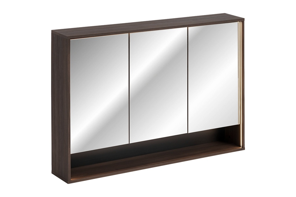 [HFP-PF-54805384200534] Dorothy Ristretto Mirror Cabinet 120 cm 3 Doors – Ristretto Oak