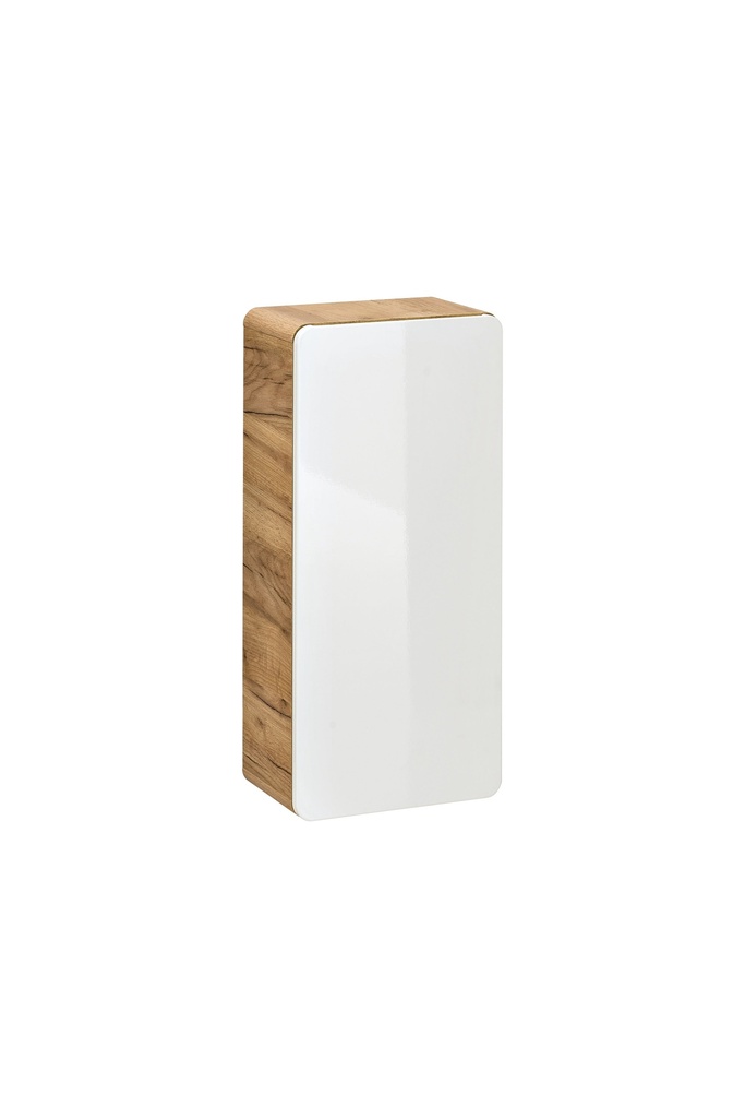[HFP-PF-54786896855382] Aruba White 830 FSC Side Cabinet – Craft Oak / White Gloss, 35cm x 75 cm