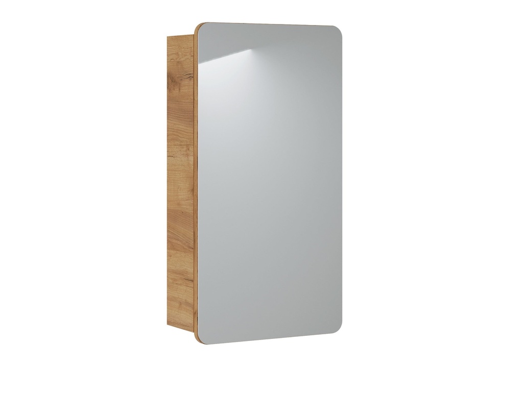 [HFP-PF-53502957420886] Aruba 842 – Mirror Cabinet with 1 Door, 40 cm – Golden Craft Oak