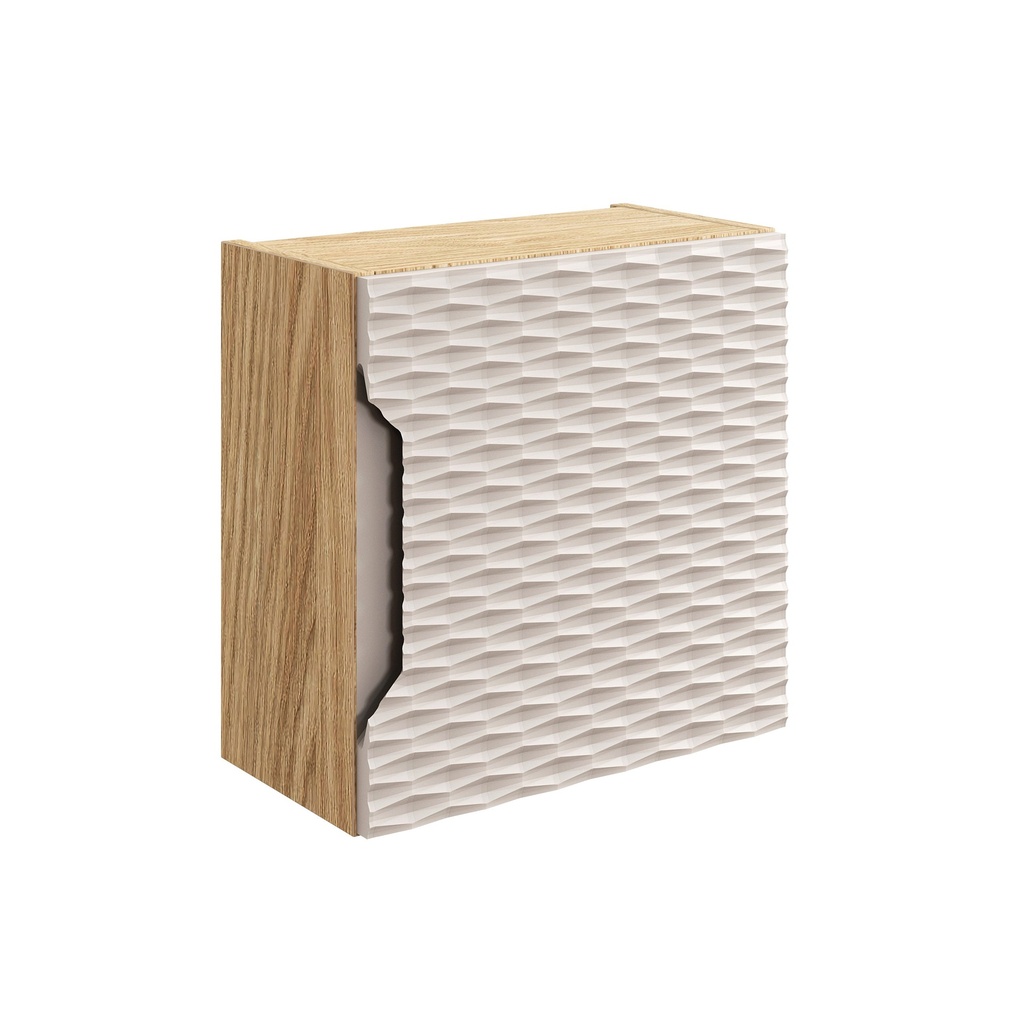 [HFP-PF-54918630965590] Ocean Qubik Wall Cabinet – Oiled Oak / Beige, 35x35 cm