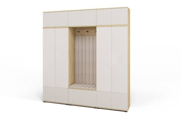 [HFP-PF-HW-55118678065494] INSTALLATION SERVICE FOR Bello Hallway Wardrobe Set 3 – Choose Leg Height, Mirror & Panel Colour | Cashmere & Cremona Oak