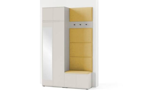[HFP-PF-HW-52362197172566] INSTALLATION SERVICE FOR PK Bianco 4 Hallway Wardrobe Set - Upholstered Panels in Various Colours | Without handles – push-to-open opening system
