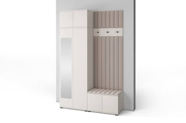 [HFP-PF-HW-52337662918998] INSTALLATION SERVICE FOR PK Bianco 14 Hallway Wardrobe Set - Upholstered Panels in Various Colours | With black handles