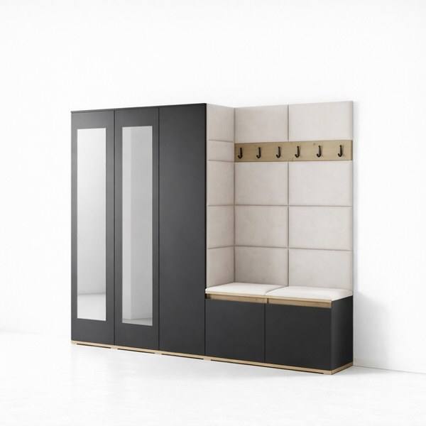 [HFP-PF-HW-50554703741270] INSTALLATION SERVICE FOR PK Emi 15 Hallway Wardrobe Artisan Oak / Black - Upholstered Panels in Various Colours