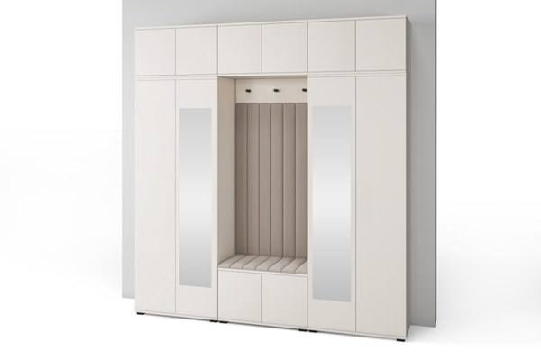 [HFP-PF-HW-52337478369622] INSTALLATION SERVICE FOR PK Bianco 12 Hallway Wardrobe Set - Upholstered Panels in Various Colours | Without handles – push-to-open opening system