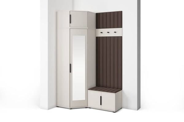 [HFP-PF-HW-52339182895446] INSTALLATION SERVICE FOR PK Bianco 22 Hallway Wardrobe Set - Upholstered Panels in Various Colours | Without handles – push-to-open opening system