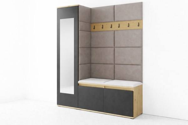 [HFP-PF-HW-50549925314902] INSTALLATION SERVICE FOR PK Emi 14 Hallway Wardrobe Artisan Oak / Black - Upholstered Panels in Various Colours