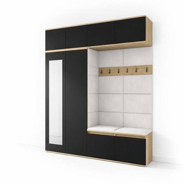 [HFP-PF-HW-50555345469782] INSTALLATION SERVICE FOR PK Emi 16 Hallway Wardrobe Artisan Oak / Black - Upholstered Panels in Various Colours